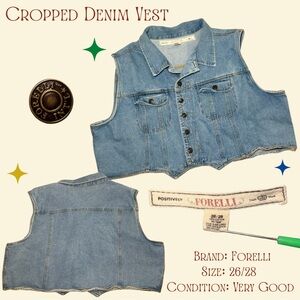 Forelli Vintage Cropped Denim Vest